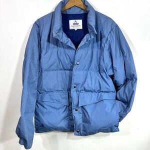 VINTAGE Holubar Puffer Puffy Coat Jacket Mens M Navy Blue Boulder Colorado